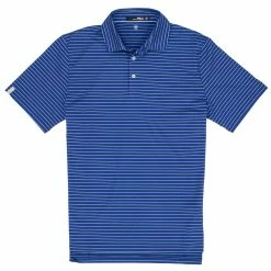 Polo Ralph Lauren RLX Striped Lightweight Airflow Royal Navy Mens Golf Polo