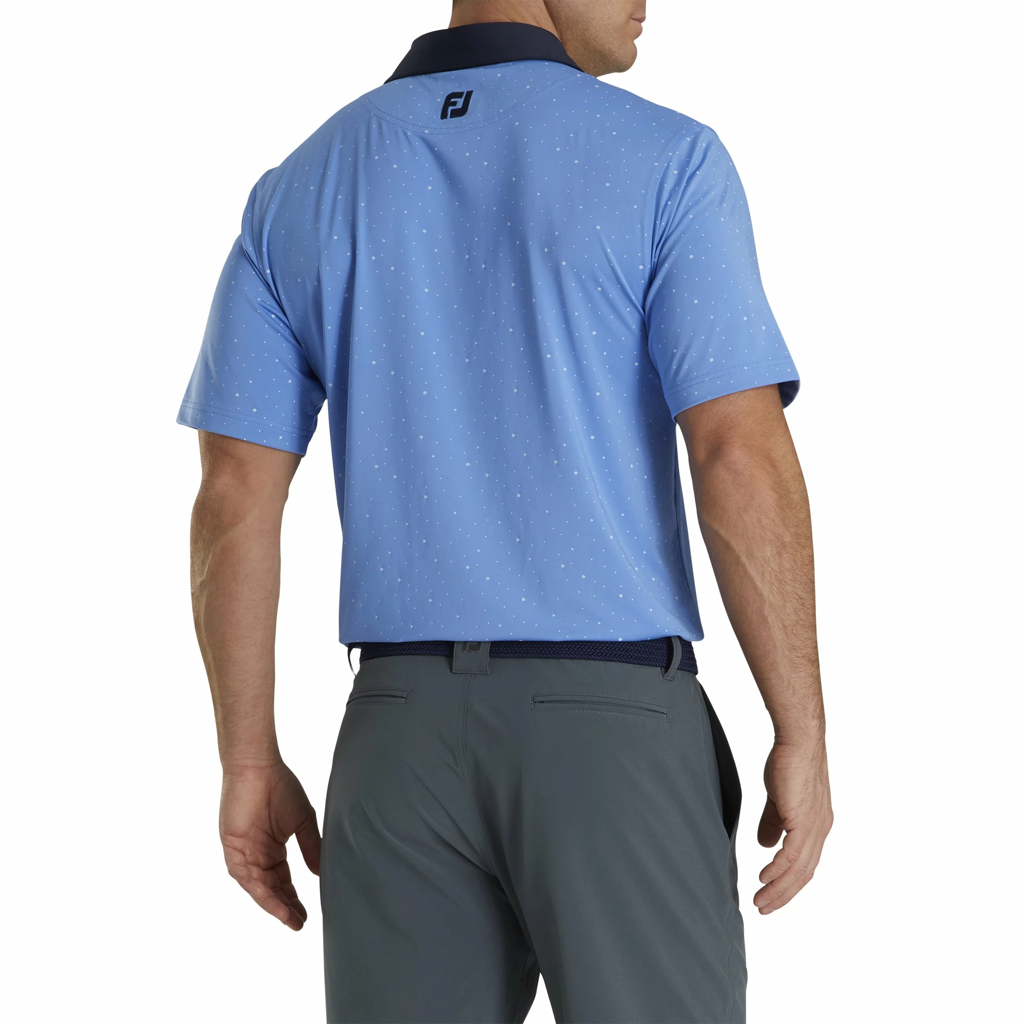 FootJoy Lisle Multidot Print Self Collar Mens Golf Polo