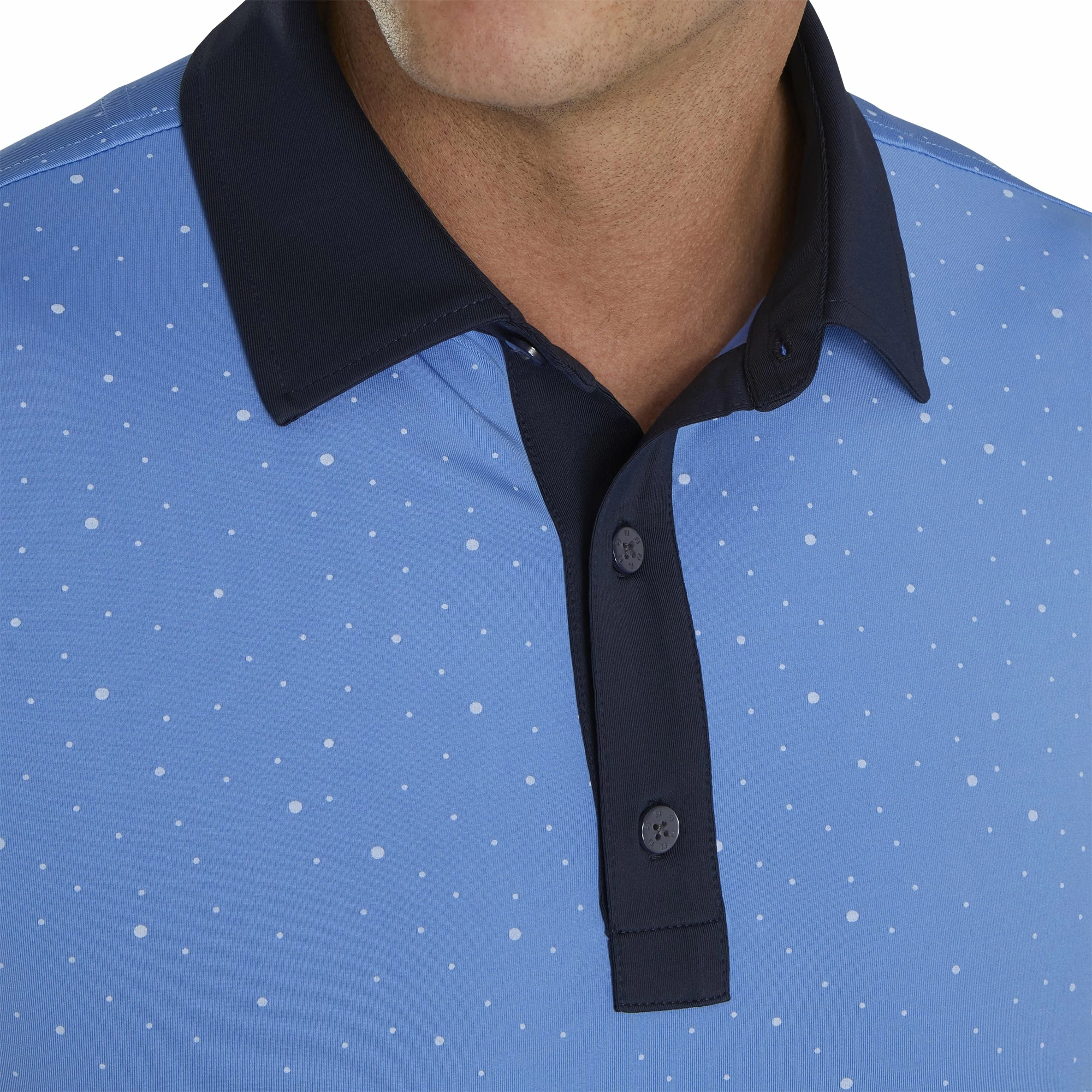 FootJoy Lisle Multidot Print Self Collar Mens Golf Polo - Image 2