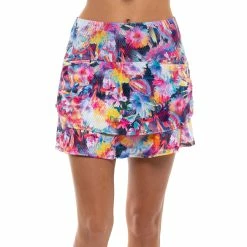 Lucky In Love Techno Tropic Midnight 12in Womens Golf Skort