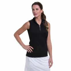 EP NY EP New York Convertible Mock Zip Womens Golf Polo