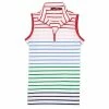 Polo Ralph Lauren RLX Printed Rainbow Stripe Womens Sleeveless Golf Polo