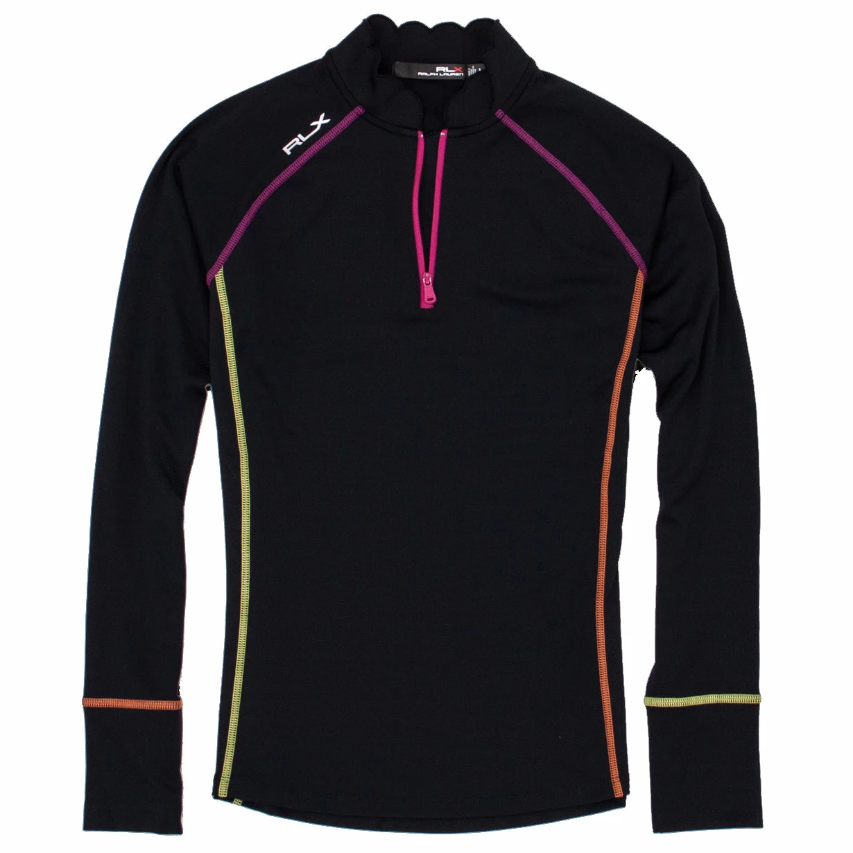 Polo Ralph Lauren RLX Ralph Lauren Scallop Collar Power Stretch Black Womens Golf 1/4 Zip