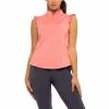 Lucky In Love Pleat Me Up Zip Melon Womens Sleeveless Golf Polo