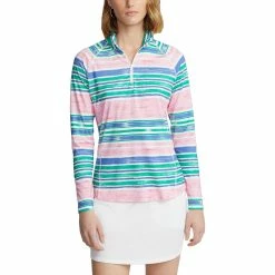 Polo Ralph Lauren RLX Ralph Lauren Printed Airflow Jersey Canvas Awning Womens Golf 1/4 Zip
