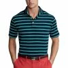 Polo Ralph Lauren RLX Ralph Lauren Lightweight Wide Multi Stripe French Navy Mens Golf Polo