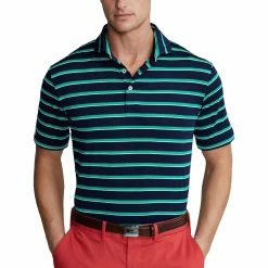 Polo Ralph Lauren RLX Ralph Lauren Lightweight Wide Multi Stripe French Navy Mens Golf Polo