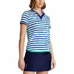 Polo Ralph Lauren Polo Golf Ralph Lauren Performance Blue Art Stripe Womens Golf Polo