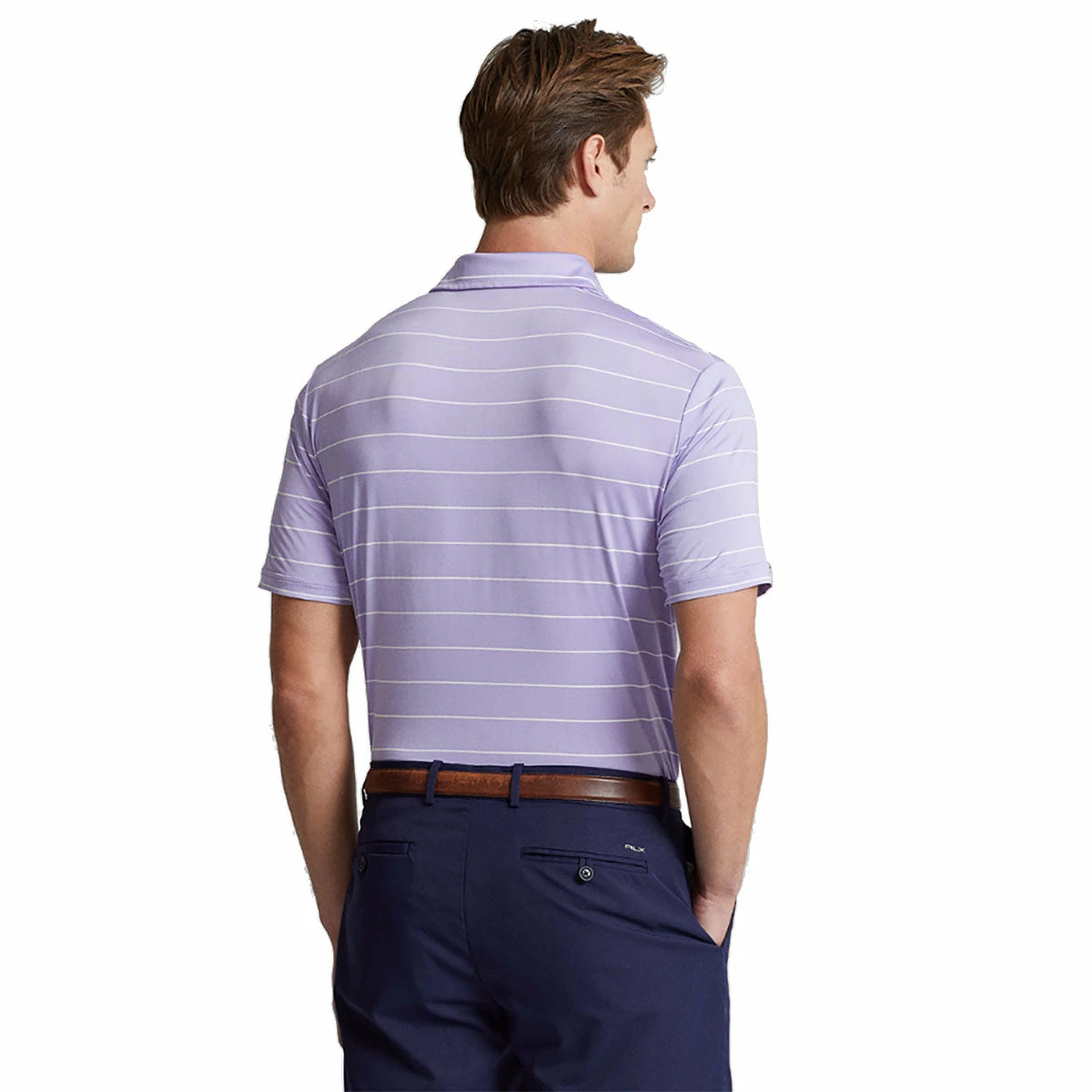 Polo Ralph Lauren RLX Ralph Lauren Yarn-Dye Featherweight Airflow Lavender Mens Golf Polo - Image 2