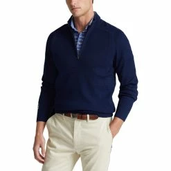Polo Ralph Lauren RLX Ralph Lauren Thermocool Windblocked French Navy Mens 1/2 Zip Golf Sweater